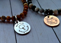 Gemstone Bead and Faith Charm Bracelet - SaltyCwgrl Creations