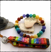 Boho Multi Stone Chakra Yoga Bracelet - SaltyCwgrl Creations