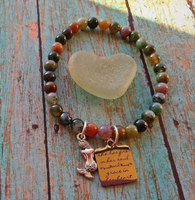 Jasper Gemstone Mermaid Charm Bracelet - SaltyCwgrl Creations