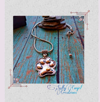 I Love My Pet Paw Print Pendant Necklace