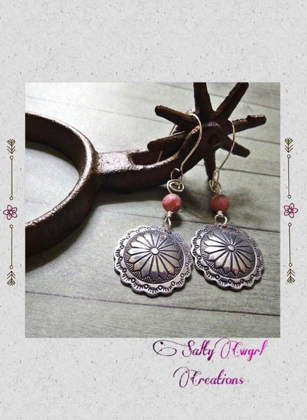 Boho Cowgirl Silver Concho Earrings - SaltyCwgrl Creations